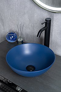 Раковина накладная Gid 9081bum синяя матовая купить в интернет-магазине Sanbest