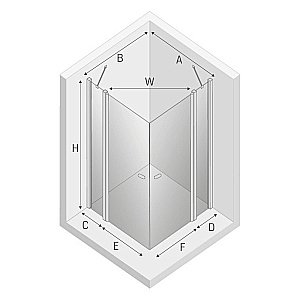 Душевой уголок NEW TRENDY NEW SOLEO BLACK 2D K-0761 90x110 стекло прозрачное/профиль черный купить в интернет-магазине Sanbest