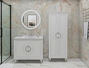 Тумба с раковиной Caprigo Valletta 100 два ящика, бланж для ванной в интернет-магазине Sanbest