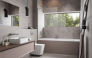 Шторка для ванны Radaway Modo SL Brushed Nickel PNJ II 50 стекло прозрачное/профиль брашированный никель купить в интернет-магазине Sanbest