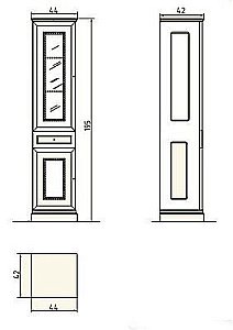 Пенал Migliore Ravenna Avorio Dorato для ванной в интернет-магазине сантехники Sanbest
