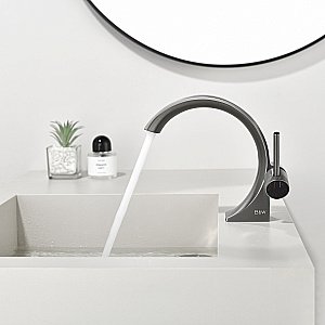 Смеситель для раковины Black&white Gravity GF-7106-GM оружейная сталь матовая купить в интернет-магазине сантехники Sanbest