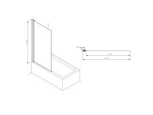 Шторка для ванны Roca Capital M4008512M 85X140 купить в интернет-магазине Sanbest