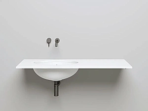 Раковина врезная снизу столешницы Salini Marea 12 1101109M 54,5 из искусственного камня S-Stone, белая матовая купить в интернет-магазине Sanbest