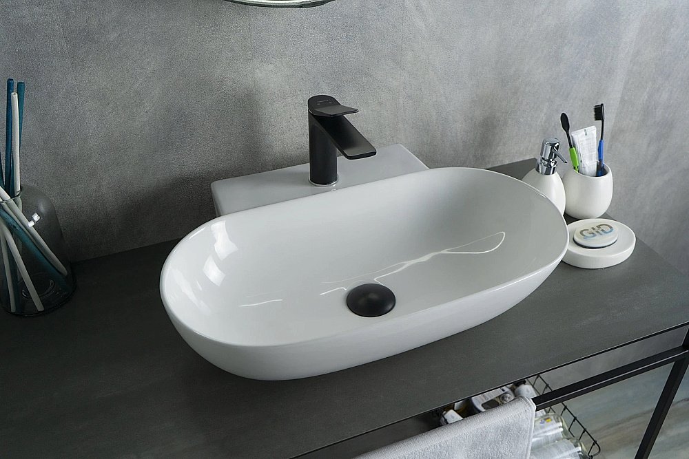 Раковина накладная Gid Lago 56 N9234 51133 белая купить в интернет-магазине Sanbest