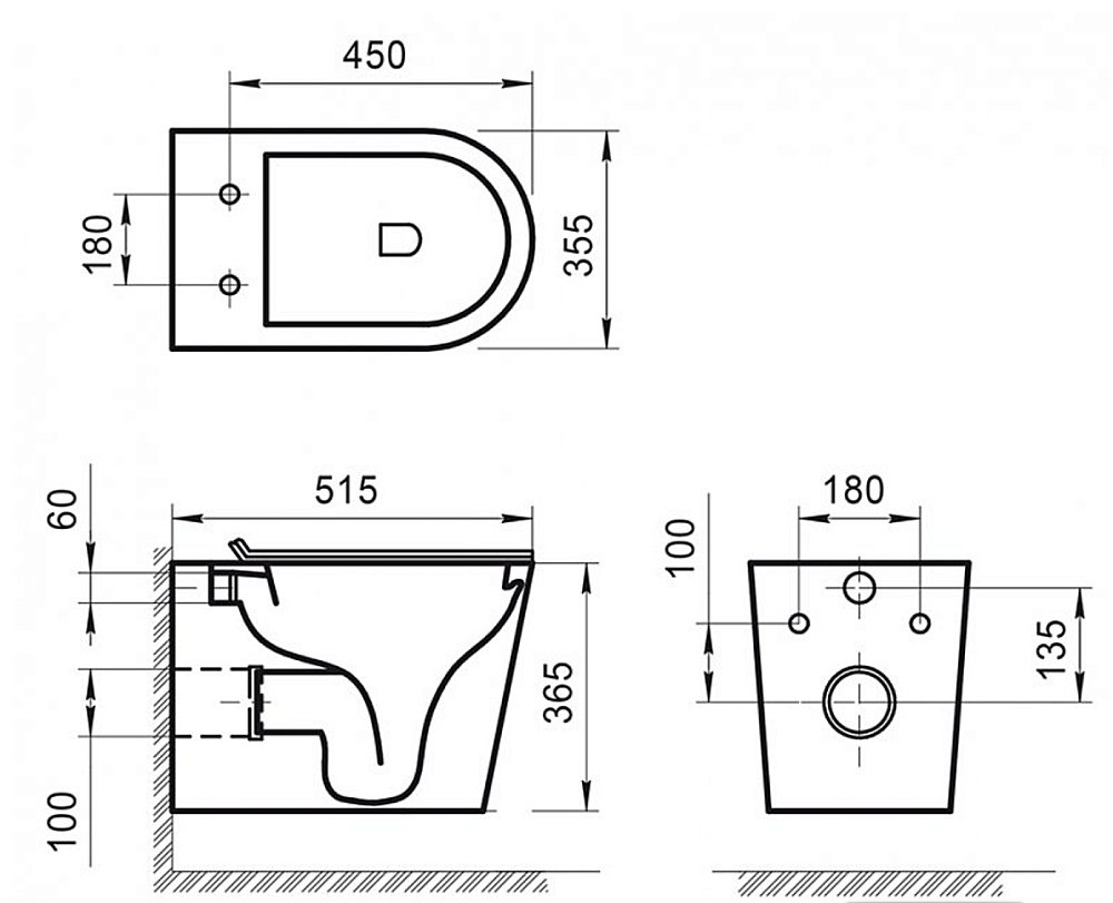 Унитаз подвесной BelBagno FLAY-R BB053CHR безободковый купить в интернет-магазине Sanbest