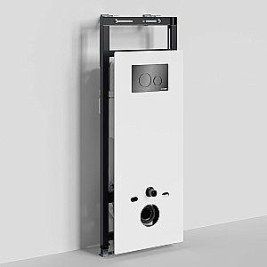 Инсталляция для унитаза WasserKraft Salm 27TLT.010.ME.WH.PB02 белая панель/кнопка черная глянцевая купить в интернет-магазине сантехники Sanbest