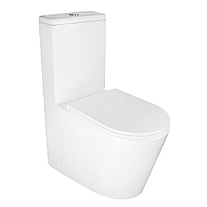 Унитаз напольный Azario Maro AZ-2125 белый, безободковый, с бачком, с крышкой микролифт купить в интернет-магазине Sanbest