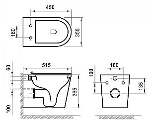Унитаз подвесной BelBagno FLAY-R BB053CHR безободковый купить в интернет-магазине Sanbest