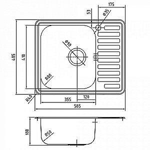 Кухонная мойка IDDIS Strit 58 купить в интернет-магазине сантехники Sanbest