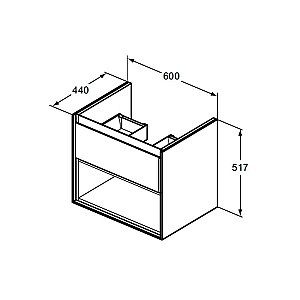 Тумба с раковиной Ideal Standard Connect Air E0826UK 60 светло-коричневый для ванной в интернет-магазине Sanbest