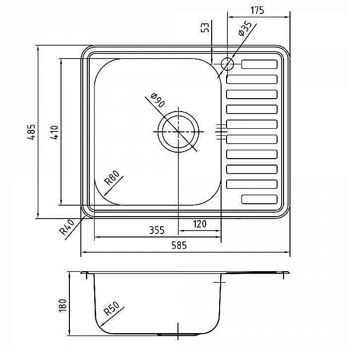 Кухонная мойка IDDIS Strit 58 купить в интернет-магазине сантехники Sanbest