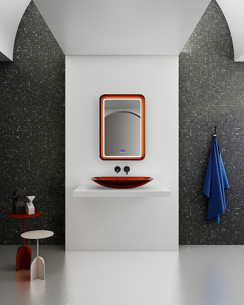 Зеркало для ванной ABBER Kristall AT6701Opal 55 с подсветкой в ванную от интернет-магазине сантехники Sanbest