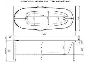 Акриловая ванна Aquanet Dali с г/м Relax 170x70 купить в интернет-магазине Sanbest