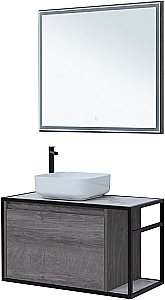 Тумба с раковиной Aquanet Nova Lite Loft 90 L/R дуб рошелье для ванной в интернет-магазине Sanbest