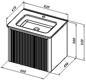 Тумба с раковиной Allen Brau Gravity 60 1.370016.WM белая матовая для ванной в интернет-магазине Sanbest