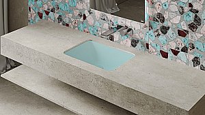 Раковина врезная снизу столешницы Salini MAREA 06 1802206MF 55 из искусственного камня S-Stone, матовая, цвет по RAL полностью купить в интернет-магазине Sanbest