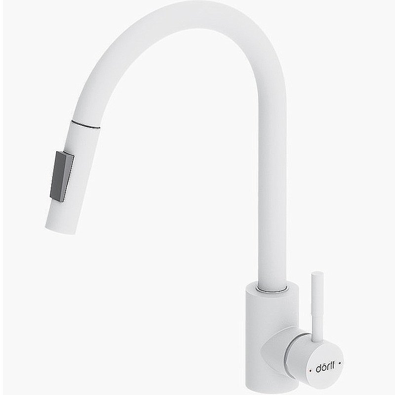 Смеситель для кухни Dorff Logic D3007533 белый матовый купить в интернет-магазине сантехники Sanbest