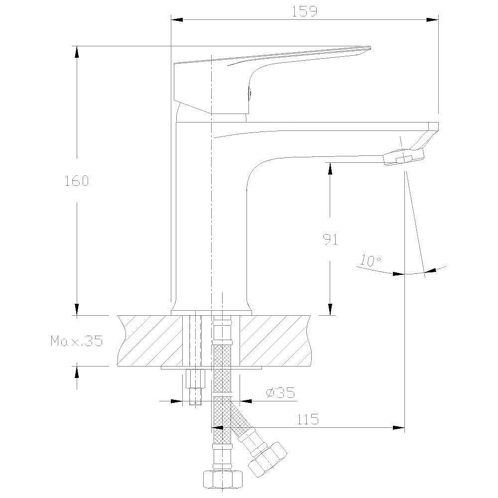 Смеситель для раковины Rossinka RS27-11 купить в интернет-магазине сантехники Sanbest