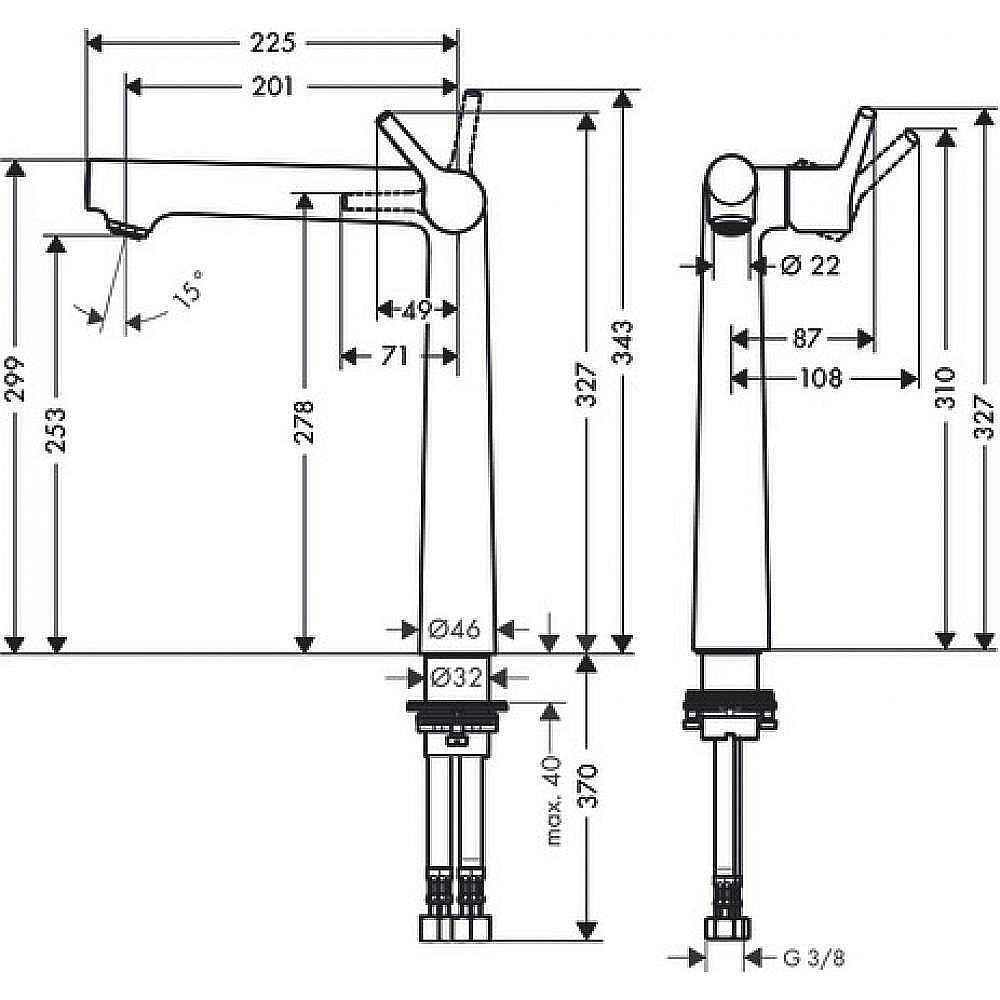 Смеситель для раковины Hansgrohe Talis S 250 72116000 купить в интернет-магазине сантехники Sanbest