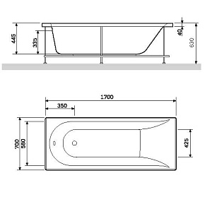 Ванна акриловая AM.PM Spirit W72A-170-070W-A2 170х70 купить в интернет-магазине Sanbest