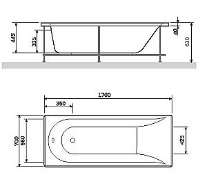 Ванна акриловая AM.PM Spirit W72A-170-070W-A2 170х70 купить в интернет-магазине Sanbest