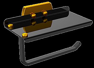 Держатель для туалетной бумаги CeramaLux Azzuro 95607D черный матовый/золото купить в интернет-магазине сантехники Sanbest