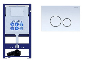 Инсталляция для унитаза Aquatek INS-0000016 с кнопкой KDI-0000015 белая/хром купить в интернет-магазине сантехники Sanbest