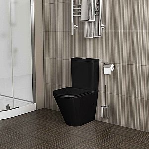 Унитаз напольный Grossman GR-4450BMS безободковый, с бачком, с крышкой микролифт, черный матовый купить в интернет-магазине Sanbest