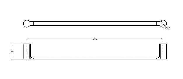 Полотенцедержатель Jacob Delafon SINGULIER 15205D-CP 61 см купить в интернет-магазине сантехники Sanbest