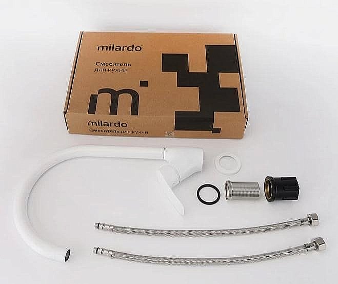 Смеситель для кухни Milardo Rora RORWT0JM05 белый купить в интернет-магазине сантехники Sanbest