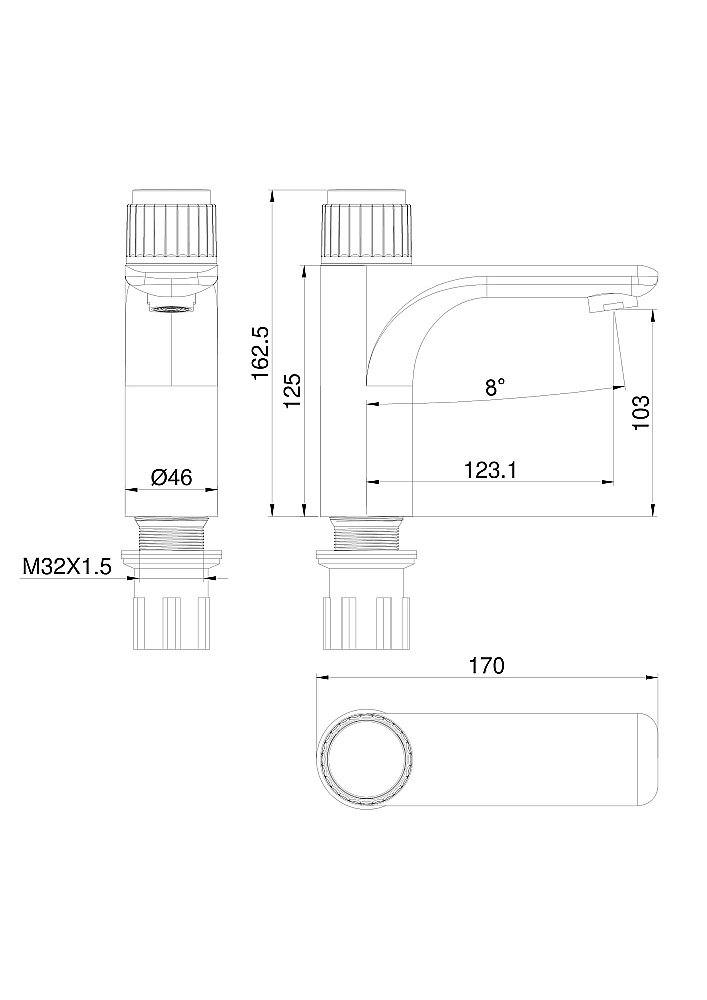 Смеситель для раковины WONZON & WOGHAND CLICK, Хром (WW-A40412-CR) купить в интернет-магазине сантехники Sanbest