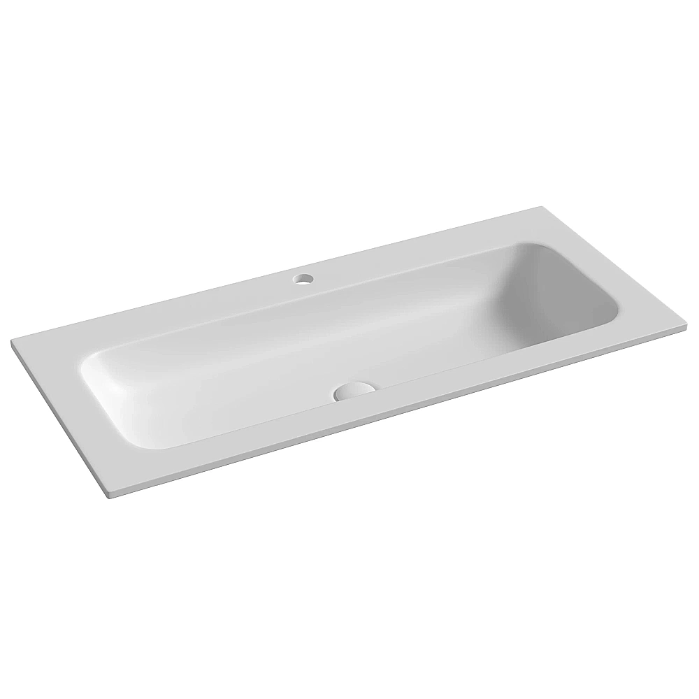 Тумба с раковиной Sancos Velta 100 VL100WG+CN7013 теплый серый матовая/раковина белая, с отверстием для ванной в интернет-магазине Sanbest