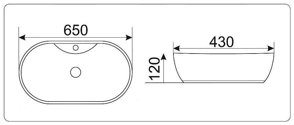 Раковина накладная Ceramalux N 65 9438 белая купить в интернет-магазине Sanbest