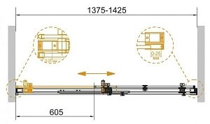 Душевая дверь Cezares STYLUS-SOFT-BF-1-140-C-Cr купить в интернет-магазине Sanbest