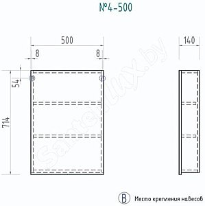 Зеркальный шкаф VIGO Grand zsh.GRA.50 купить в интернет-магазине сантехники Sanbest