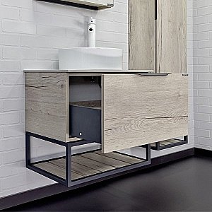 Тумба с раковиной Comforty Порто 00-00011397 60 дуб дымчатый для ванной в интернет-магазине Sanbest