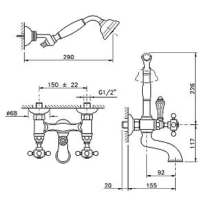 Смеситель для ванны Nicolazzi Petit Mont Blanc 1402CR78 хром купить в интернет-магазине сантехники Sanbest