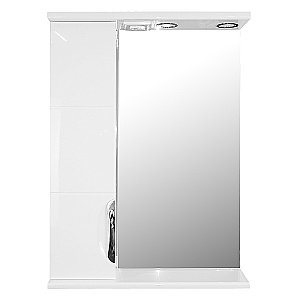 Зеркало со шкафом Loranto Стиль Соло CS00024779 60 белое, левостороннее купить в интернет-магазине сантехники Sanbest