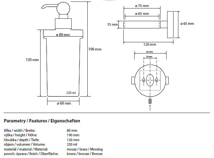 Диспенсер Bemeta Retro 144109017 купить в интернет-магазине сантехники Sanbest