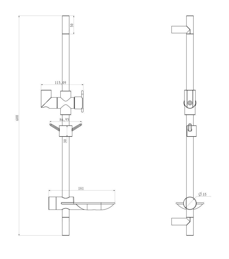 Душевая штанга Lemark LM8062C купить в интернет-магазине сантехники Sanbest