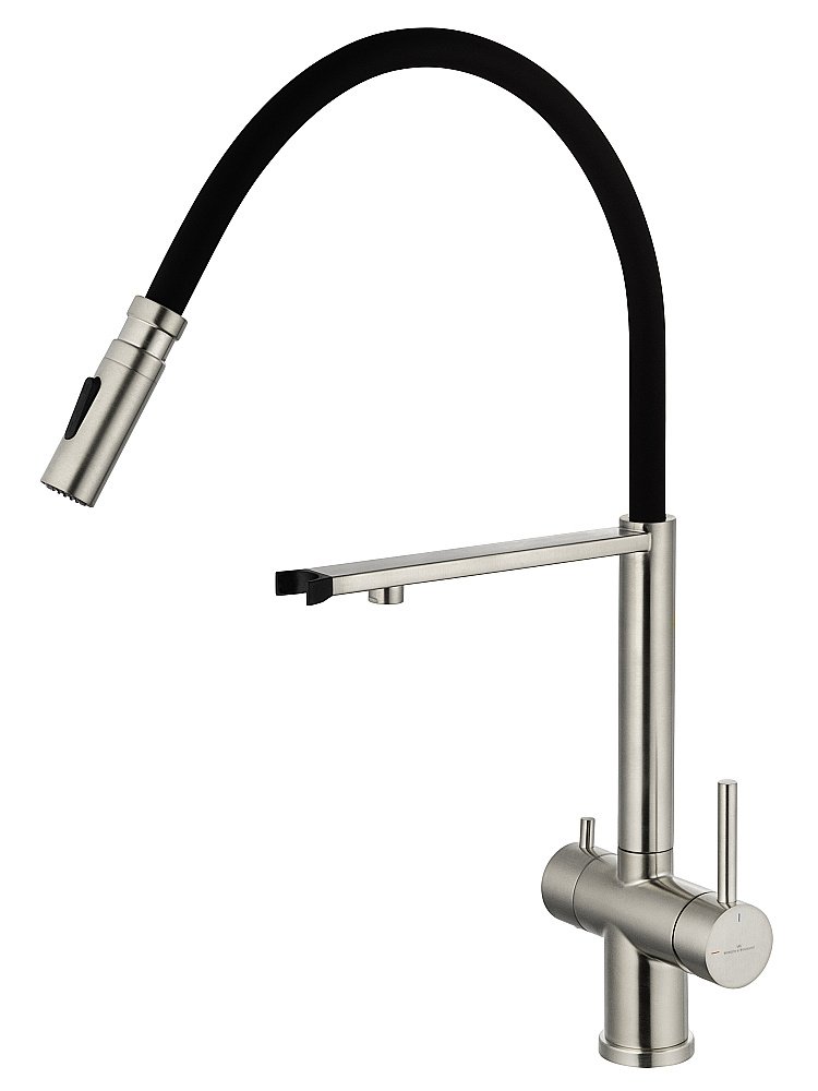 Смеситель для кухни WONZON & WOGHAND WW-88458009-BN брашированный никель купить в интернет-магазине сантехники Sanbest