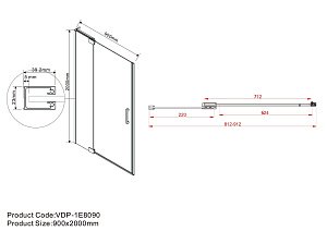 Душевая дверь Vincea Extra VDP-1E8090CLB 90 купить в интернет-магазине Sanbest