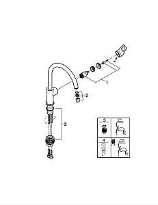 Смеситель для кухни Grohe BauLoop 31368001 хром купить в интернет-магазине сантехники Sanbest