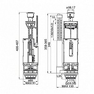 Смывное устройство для унитаза Iddis Optima Home Dual Mode F012400-01K купить в интернет-магазине сантехники Sanbest