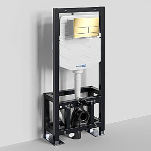 Инсталляция для унитаза WasserKraft Dill 61TLT.010.ME.PG04 с кнопкой глянцевое золото купить в интернет-магазине сантехники Sanbest