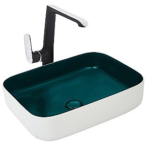 Раковина накладная WeltWasser WW ELBACH M2195 WG 50 белая, зеленая купить в интернет-магазине Sanbest