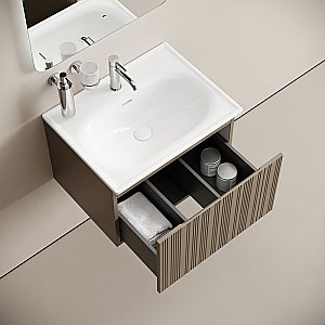 Тумба с раковиной Sancos CODE CD60GB/CN13001 60 серо - бежевый для ванной в интернет-магазине Sanbest