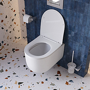 Унитаз подвесной BelBagno Soft-Tor BB084CH-TOR/SC белый, безободковый, с крышкой микролифт, слив-торнадо купить в интернет-магазине Sanbest