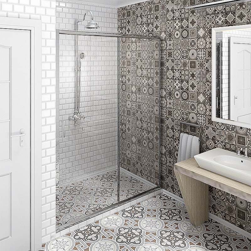 Душевая дверь Радомир 150 профиль хром/стекло прозрачное купить в интернет-магазине Sanbest